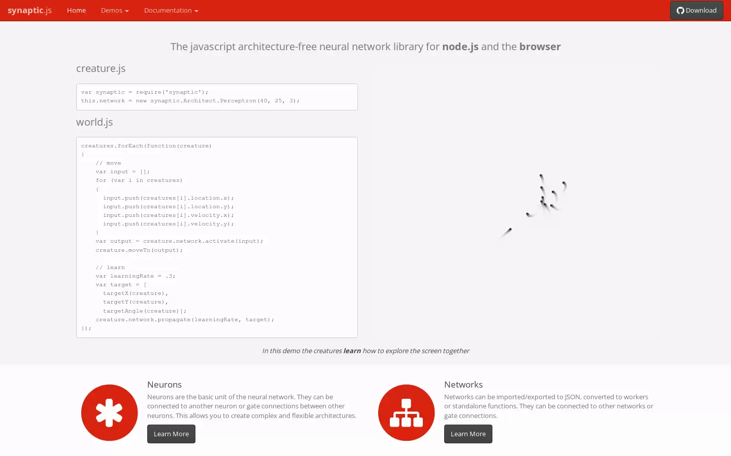 Synaptic.js : ja vascript神经网络库