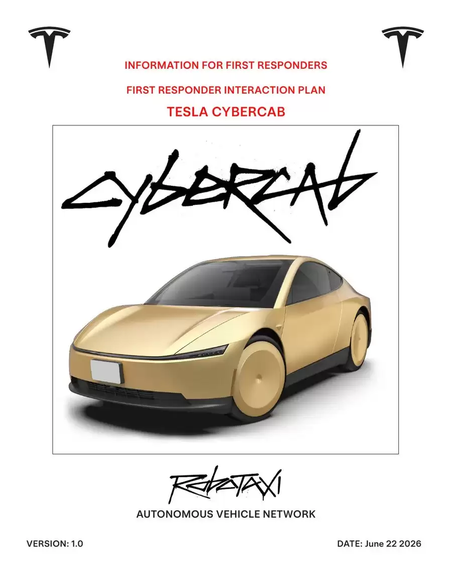 搭载L4级自动驾驶系统,特斯拉Cybercab官方救援指南披露海量重磅信息