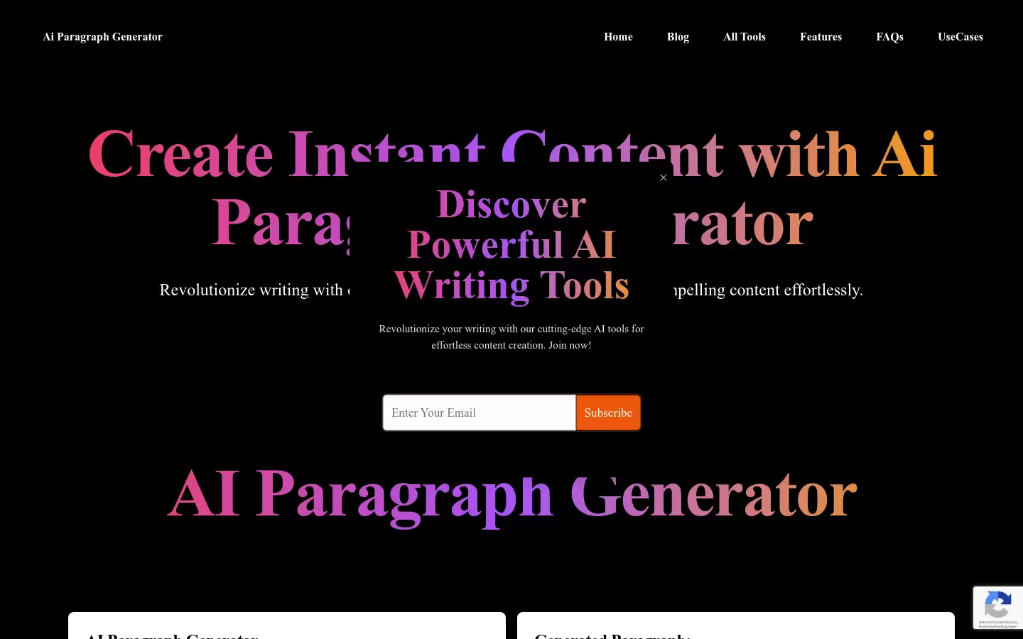 Ai Paragraph Generator : 智能生成段落