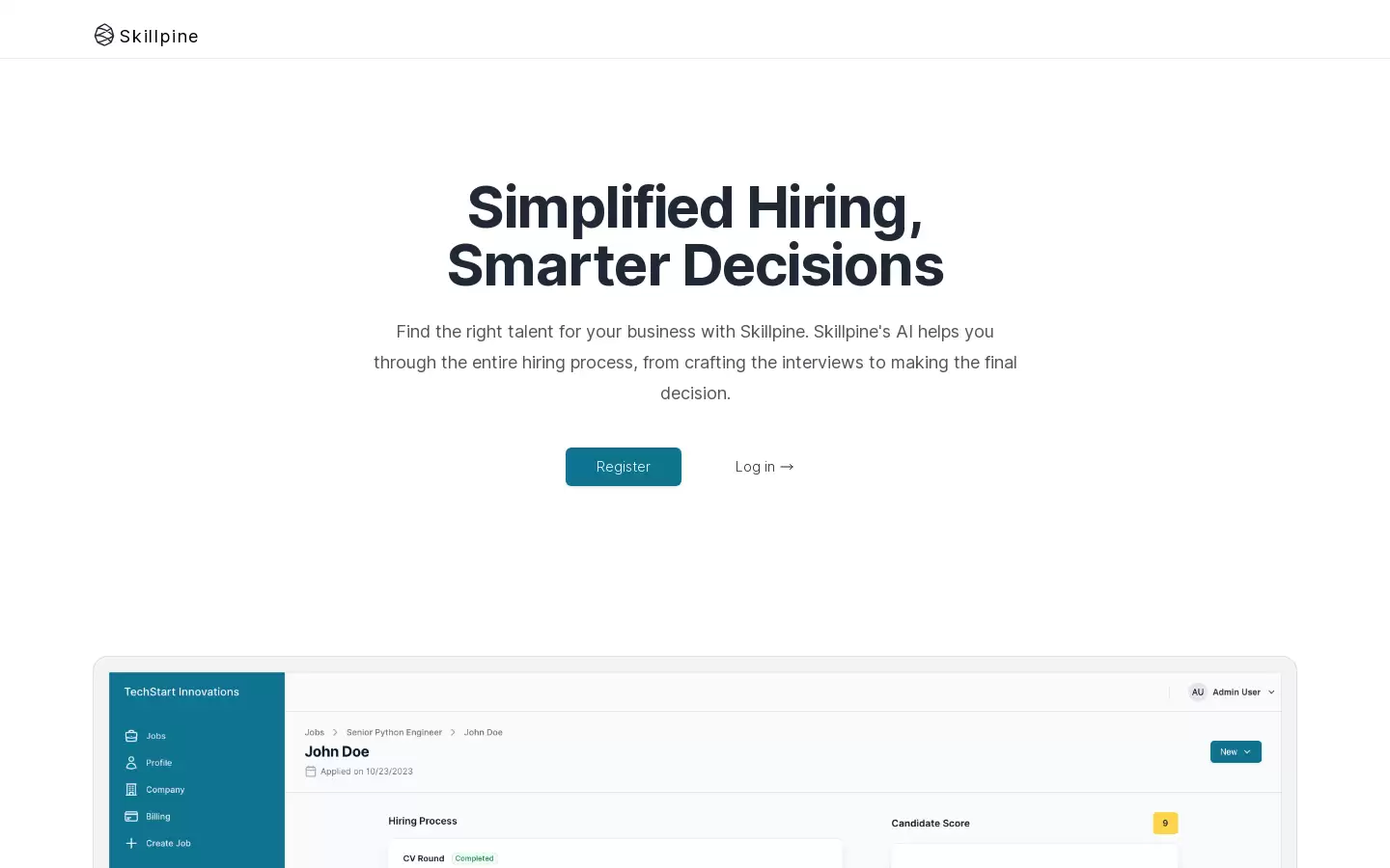Skillpine : 基于 AI 的招聘解决方案
