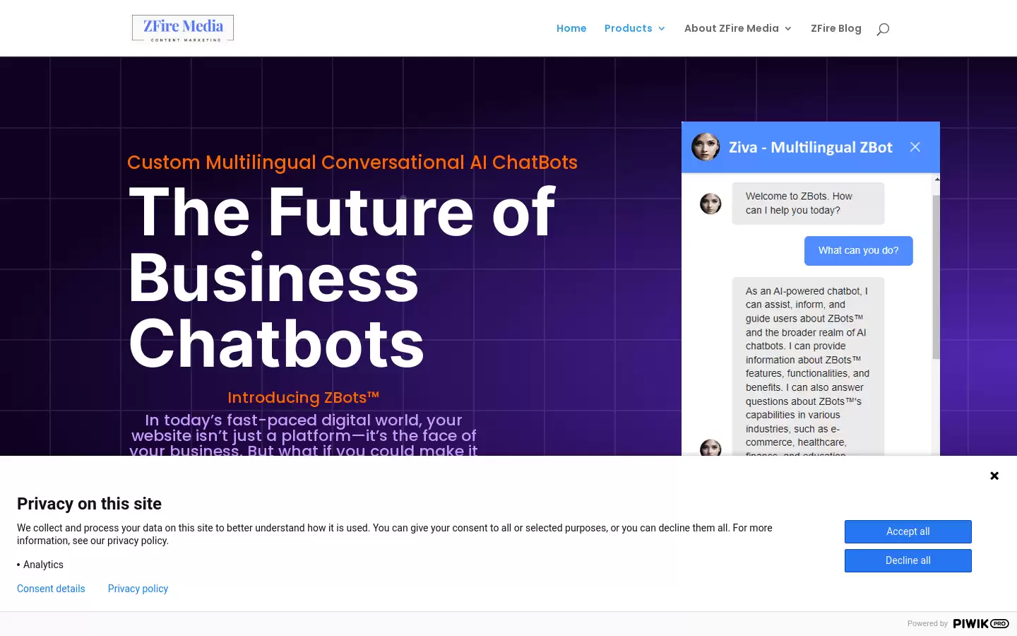 ZBots : 定制多语言对话式 AI ChatBots