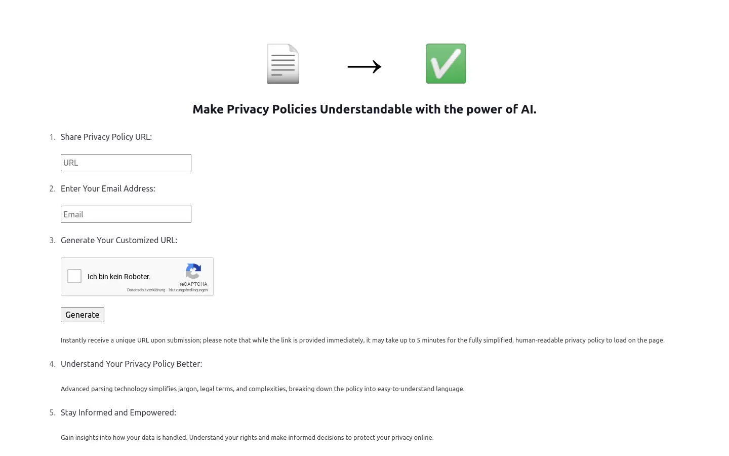 parsepolicy : AI解读隐私政策，保护个人隐私