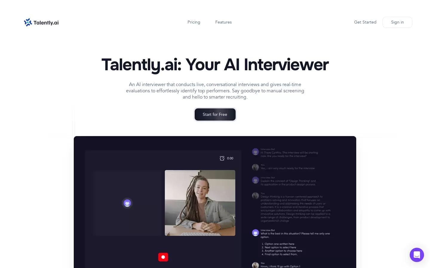 Talently.ai : Talently.ai通过智能聊天面试和实时评估,轻松识别顶尖人才
