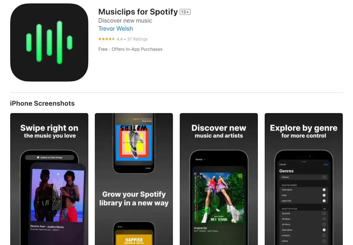 Musiclips for Spotify : 音乐探索与播放列表创建助手