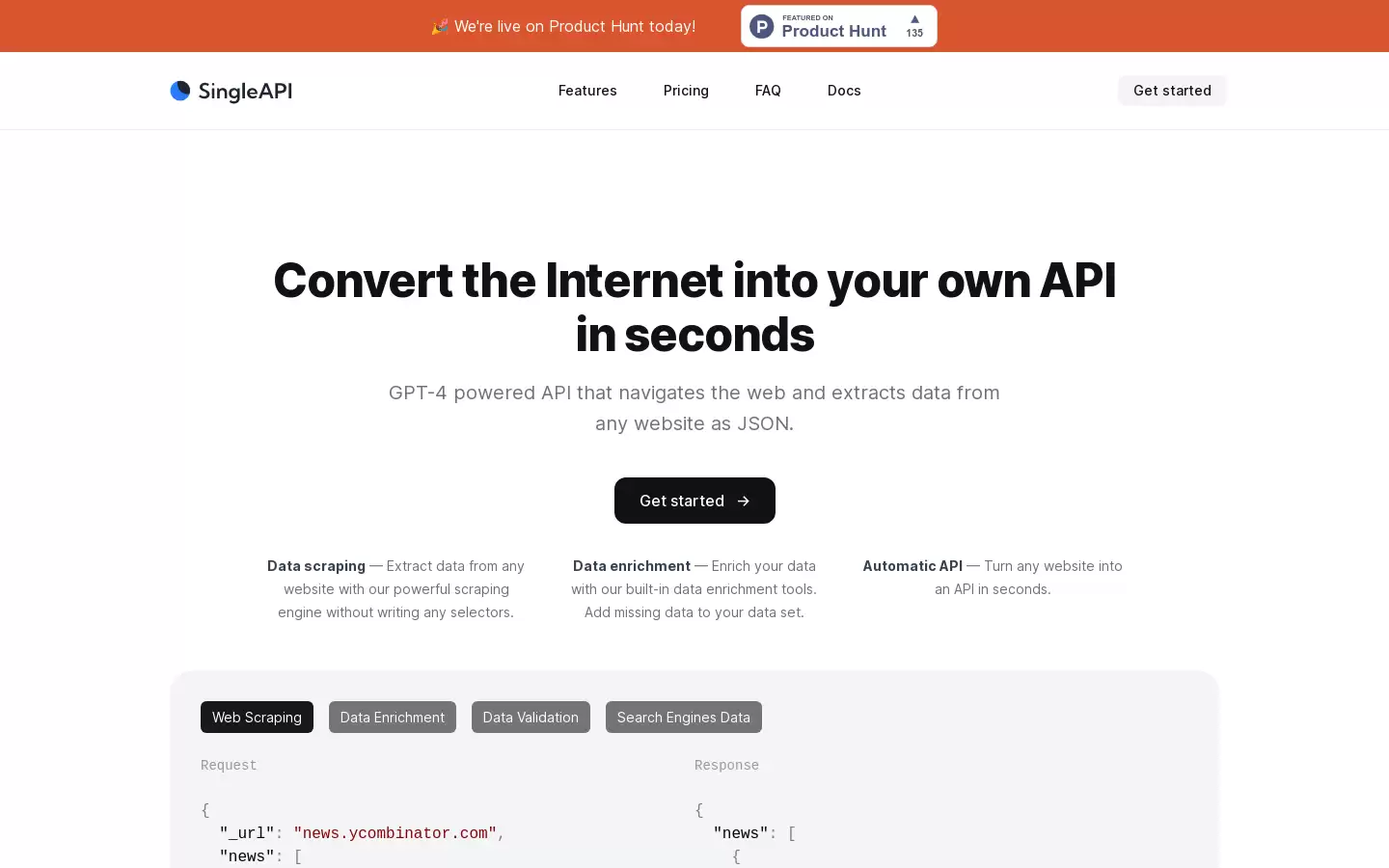 SingleAPI : 将任何网站转换成API