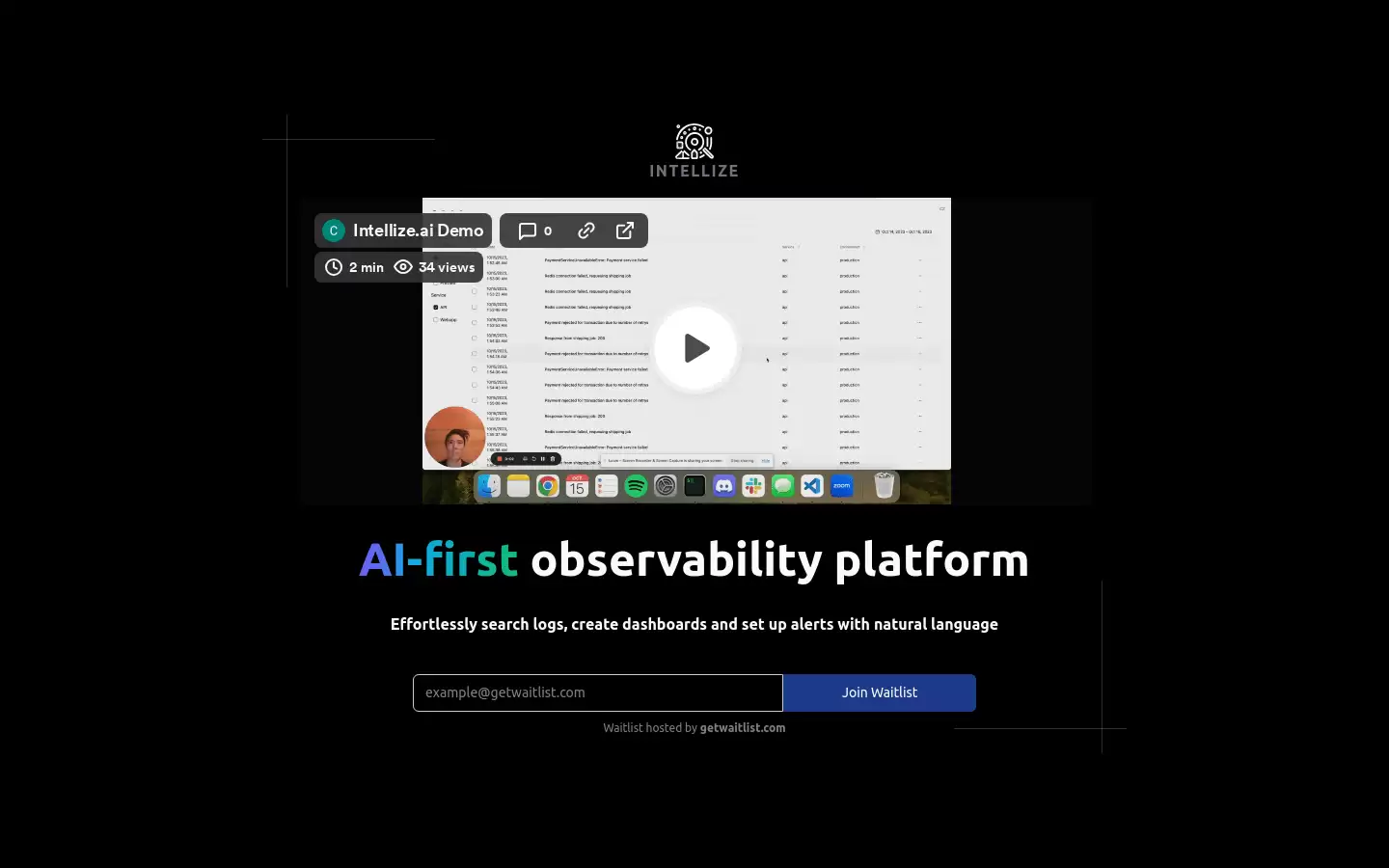 INTELLIZE : AI优先的可观察性平台