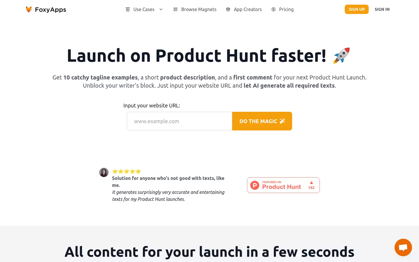 PH Launcher : 一款利用AI生成文本内容以帮助成功在Product Hunt上发布产品的工具