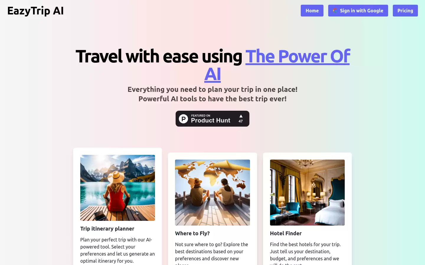 EasyTrip AI : 免费智能旅游规划小程序