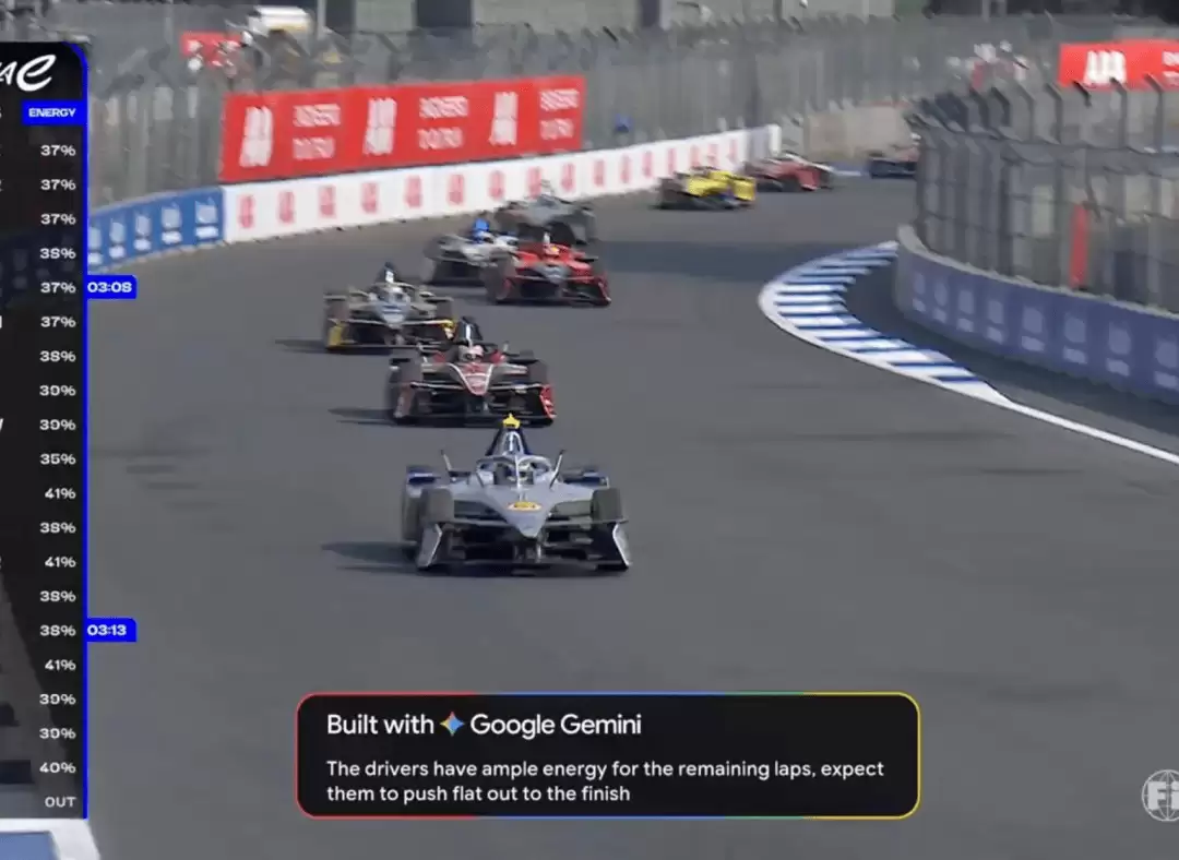 真·QQ飞车！「电动版F1」上海开赛，Gemini在线解说