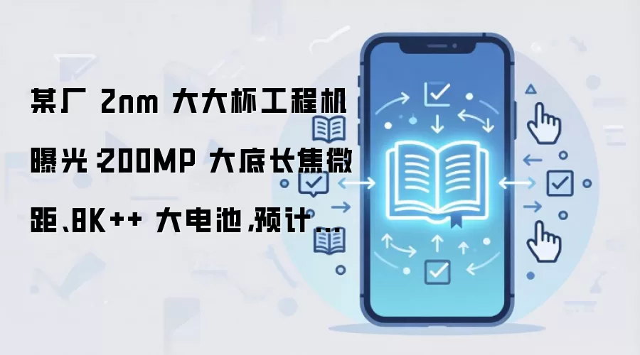 某厂 2nm 大大杯工程机曝光：200MP 大底长焦微距、8K++ 大电池，预计为小米 18 Pro Max