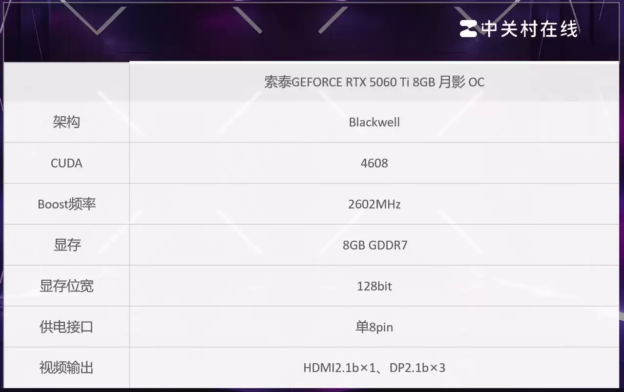 一线品牌高性价比显卡买哪款好?索泰RTX 5060 Ti月影OC了解下
