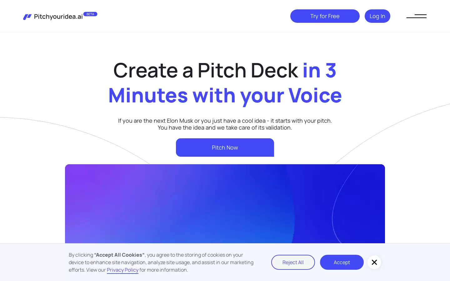 PitchYourIdea.ai : 创建一个3分钟的语音演讲稿