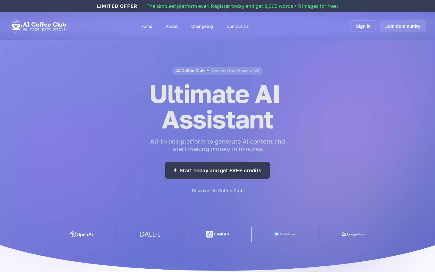 AI Coffee Club : 一站式AI内容生成平台