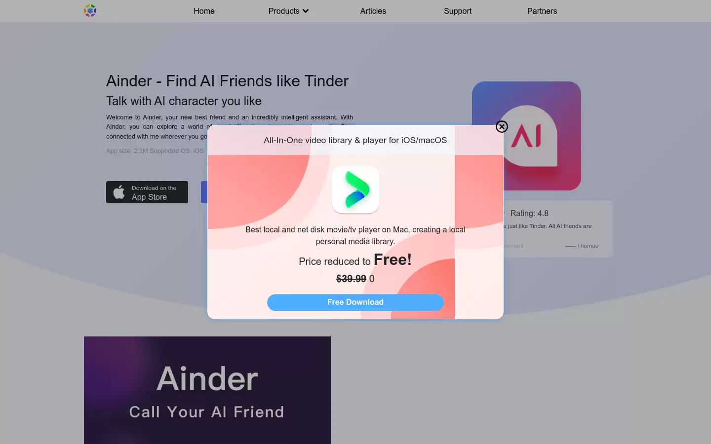 Ainder : Ainder,与AI朋友聊天的社交软件