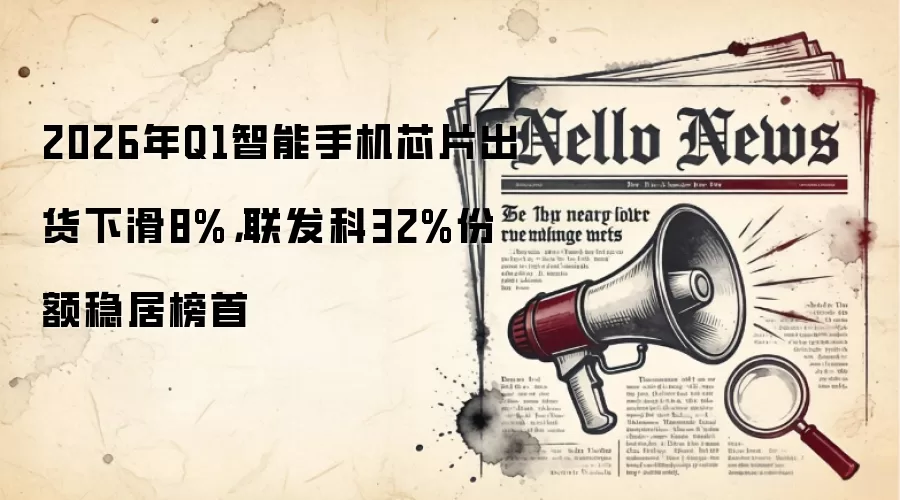 2026年Q1智能手机芯片出货下滑8%,联发科32%份额稳居榜首