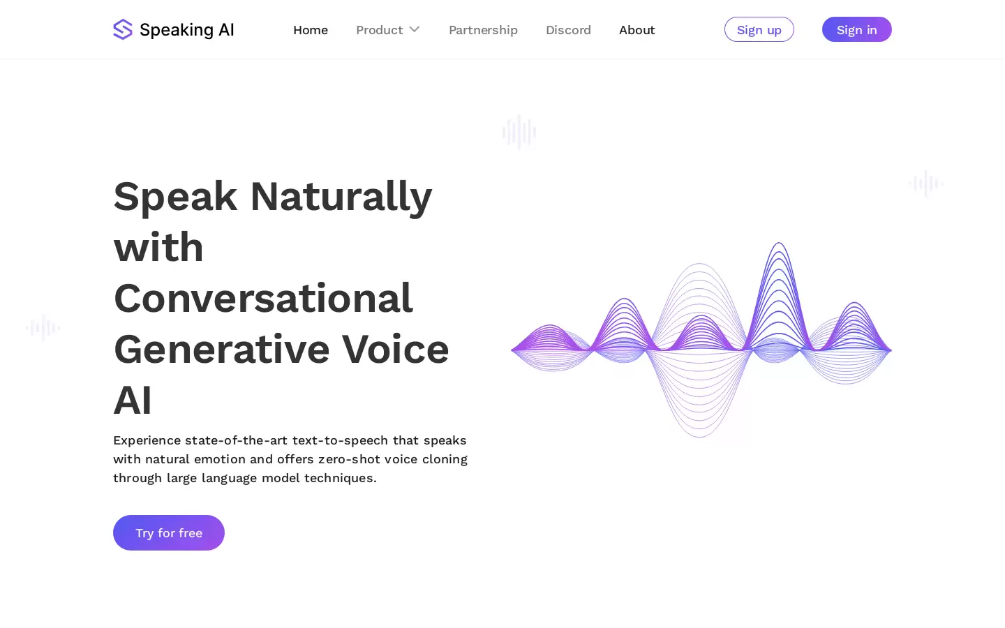 Speaking AI : 自然对话生成语音AI