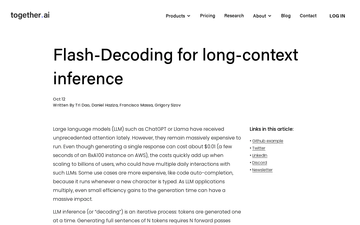 Flash-Decoding : Flash-Decoding for long-context inference