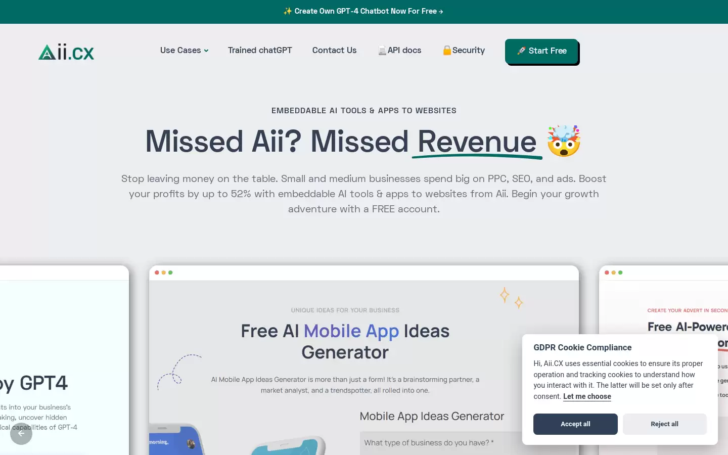 Aii : 嵌入式AI工具和应用程序，提高网站转化率