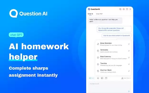 QuestionAI Homework GPT4 Powered AI Assistant : AI助手，答疑解惑