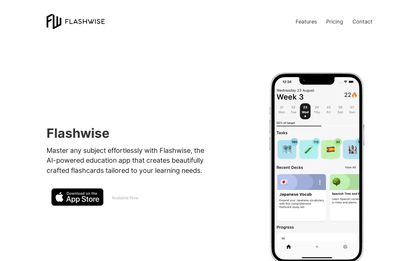 Flashwise : 人工智能教育应用程序,轻松掌握科目