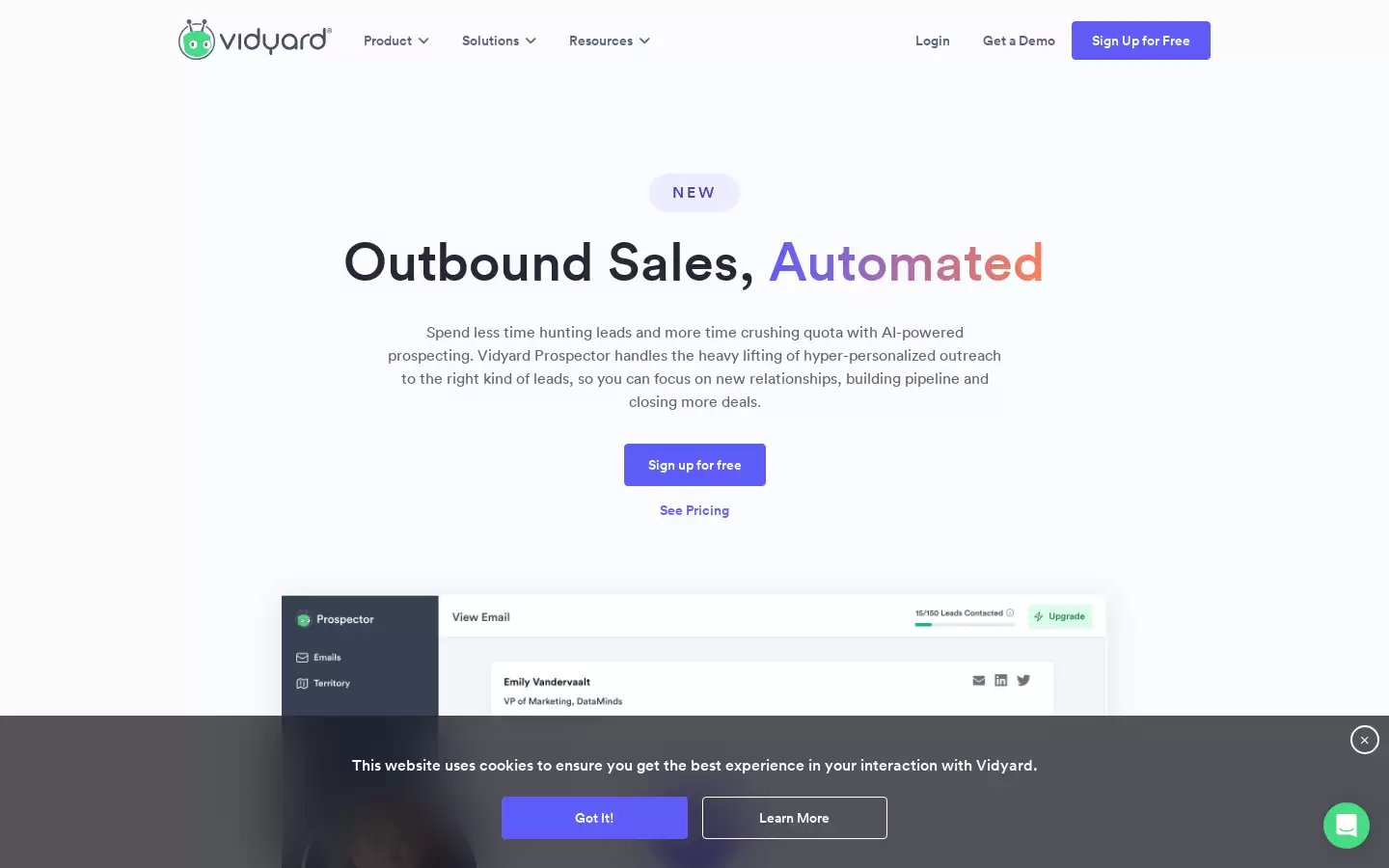 Vidyard Prospector : 销售潜在客户Ai助手