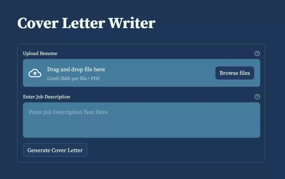 Cover Letter Writer : 一键生成个性化求职信