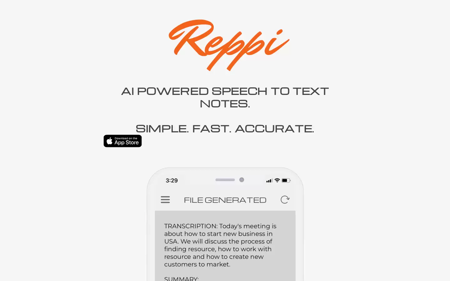 Reppi : 高准确度AI语音转文字工具
