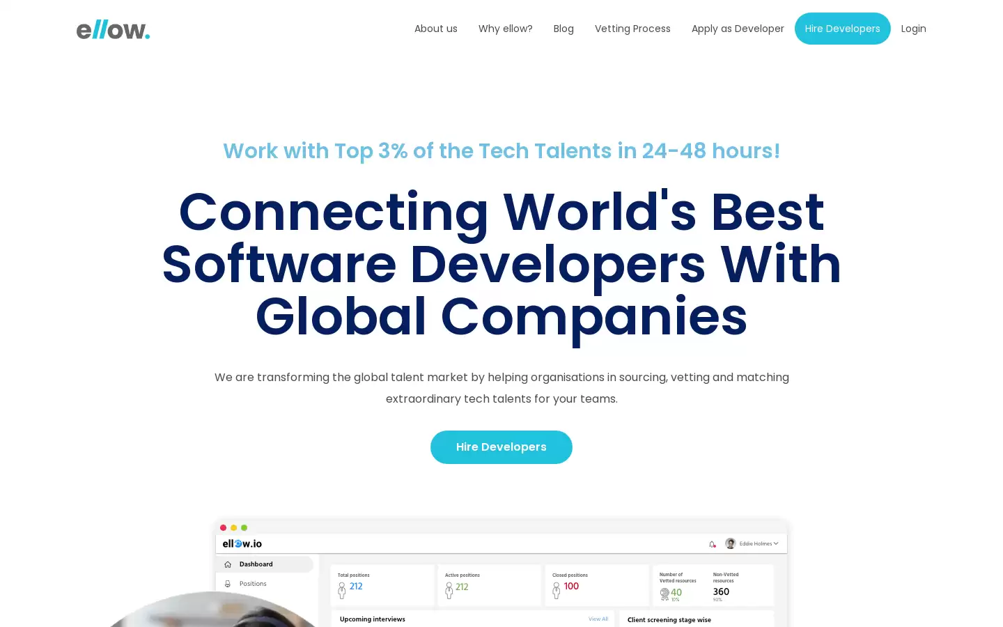ellow talent marketplaces : 全球顶级远程开发者和程序员招聘平台