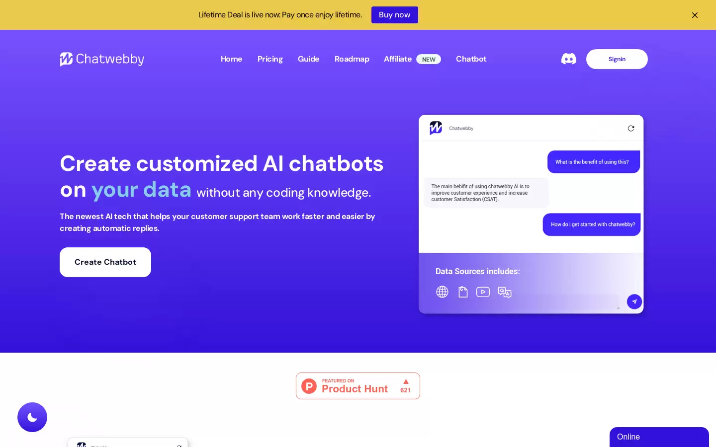 ChatWebby AI : 构建AI聊天机器人，提供卓越的客户支持和潜在客户生成