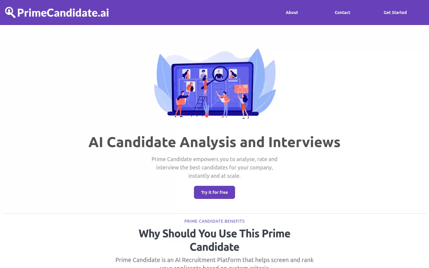 Prime Candidate : AI招聘工具,评估、筛选、推荐候选人