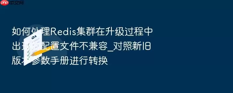如何处理Redis集群在升级过程中间出现的配置文件不兼容_对照新旧版本参数手册进行转换