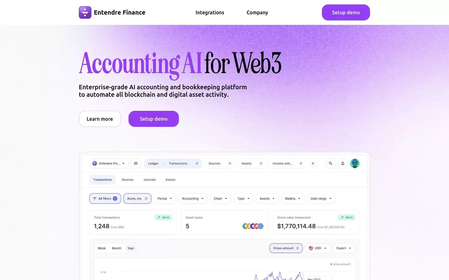 Entendre Finance : 人工智能驱动的加密货币会计和财务软件