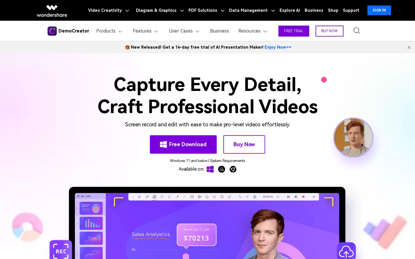 Wondershare DemoCreator : 轻松录制和编辑视频