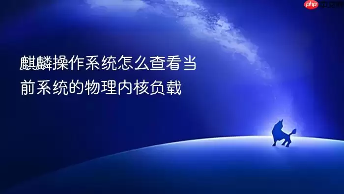 麒麟操作系统怎么查看当前系统的物理内核负载