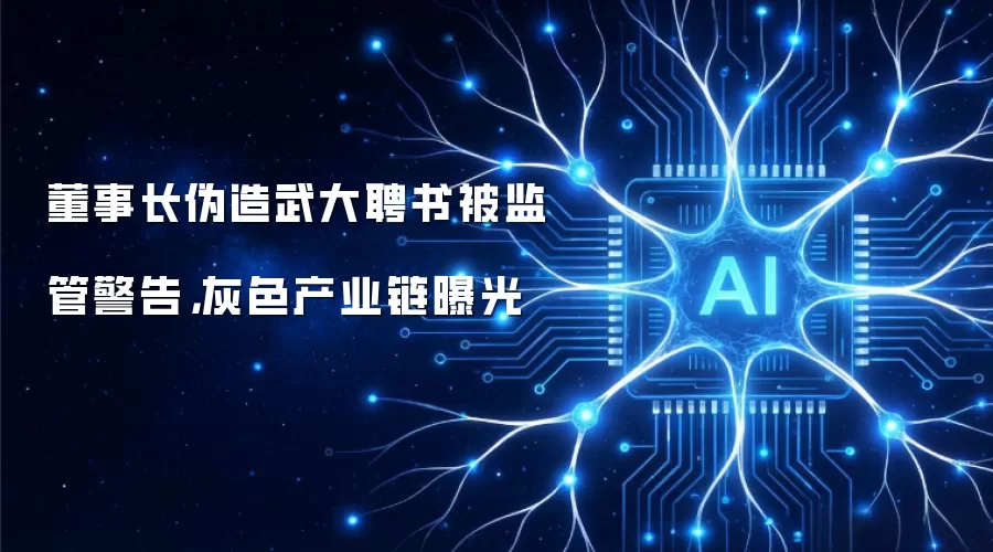 董事长伪造武大聘书被监管警告,灰色产业链曝光
