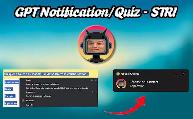 Quiz - STRI : 将选定的文本发送给ChatGPT并在通知中接收答案。