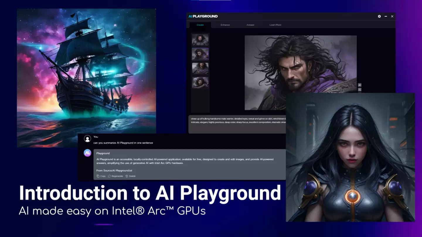 英特尔发布 AI Playground 开源软件:支持在锐炫 Arc 显卡本地运行 AI 图像生成与聊天机器人