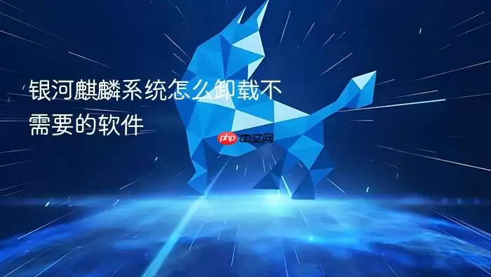 银河麒麟系统怎么卸载不需要的软件