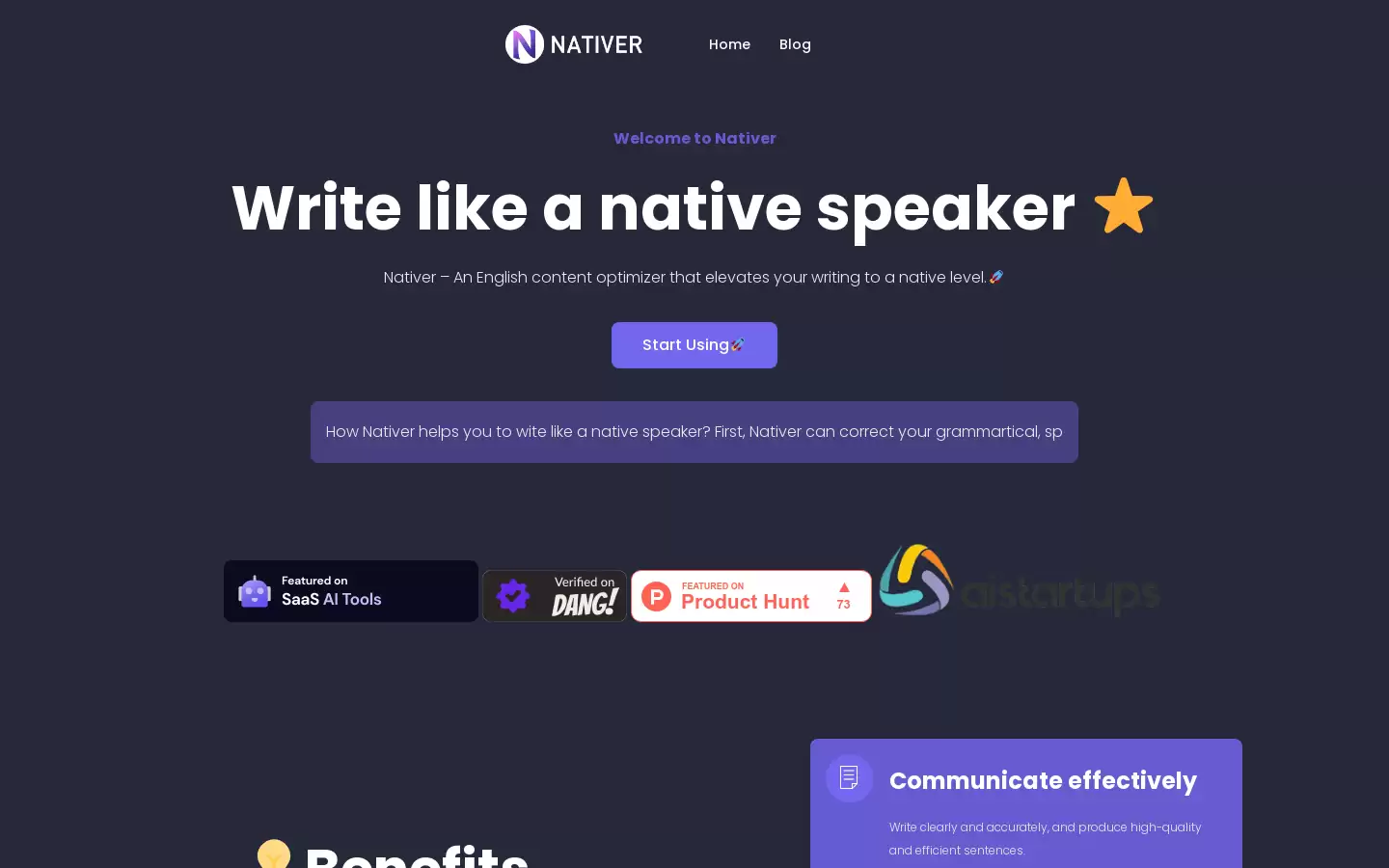 Nativer : 提升写作水平的英文内容优化工具