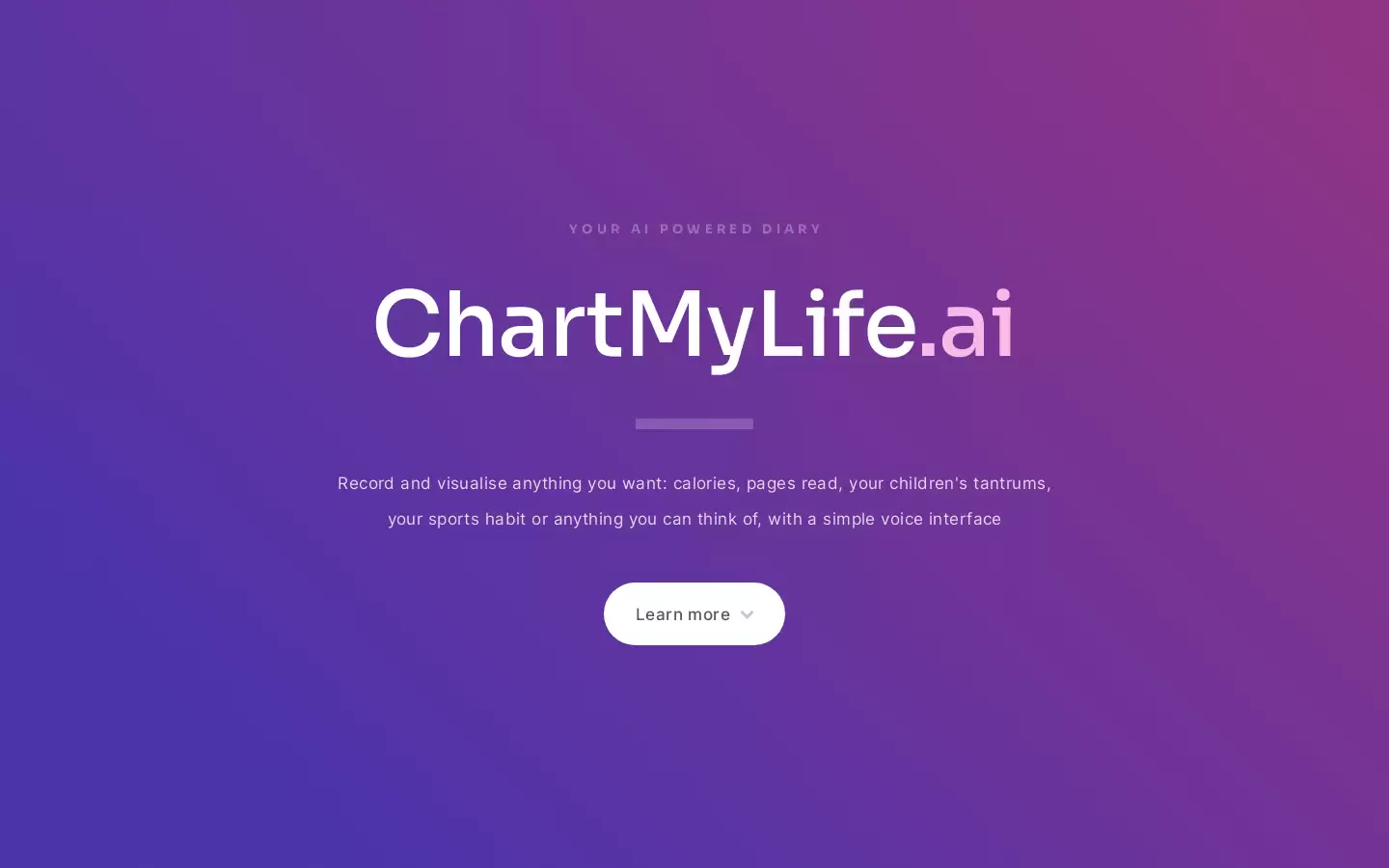 Chart My Life : 记录和可视化您想要的任何内容：卡路里、阅读页数、孩子的发脾气、您的运动习惯或您能想到的任何事情，只需简单的语音界面