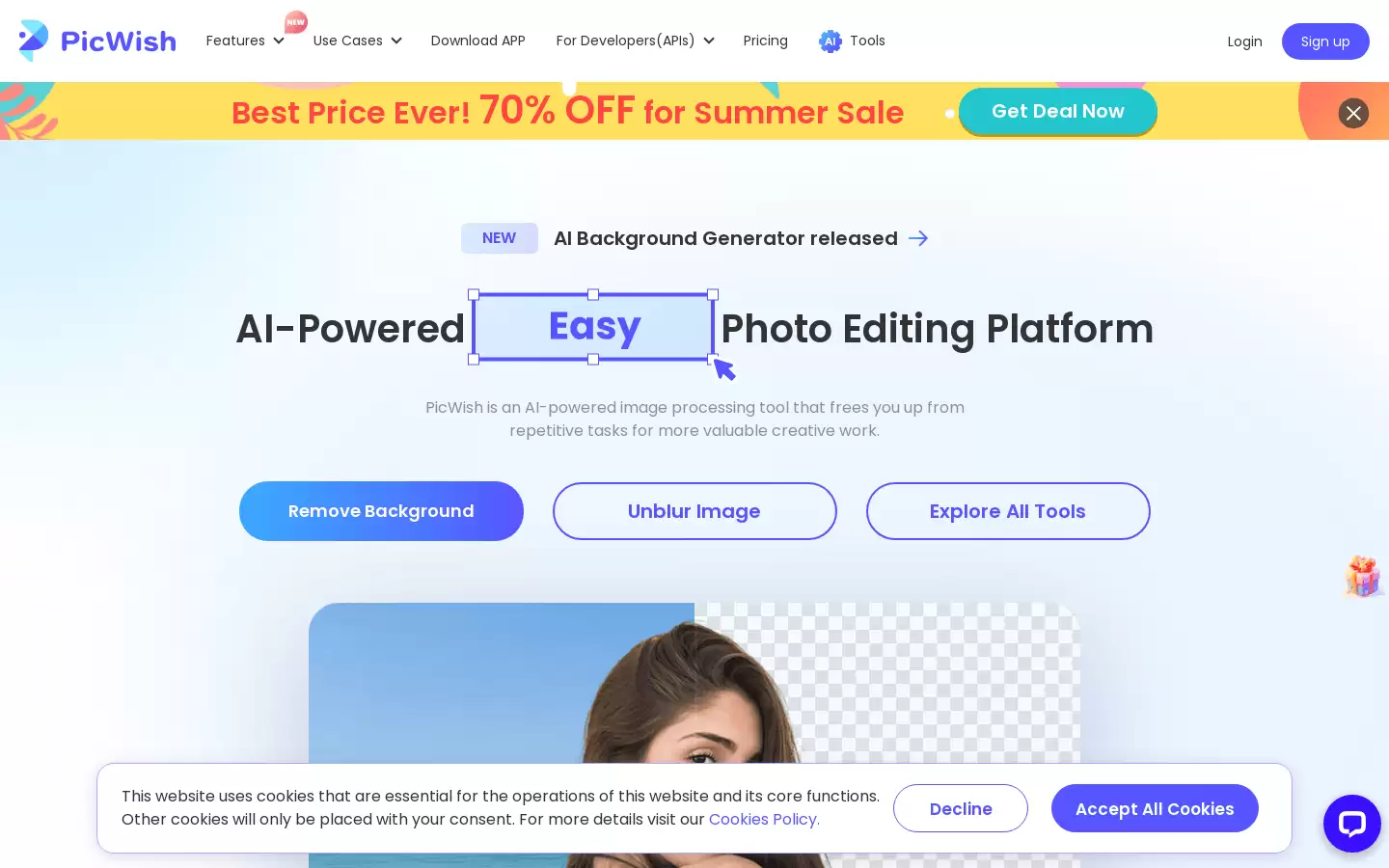 PicWish : 人工智能驱动的图片编辑平台