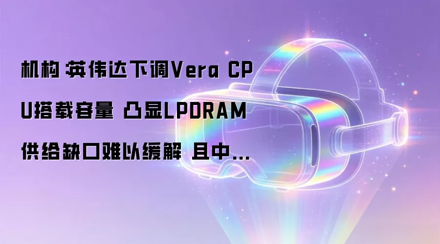 机构:英伟达下调Vera CPU搭载容量 凸显LPDRAM供给缺口难以缓解 且中长期需求呈上扬趋势