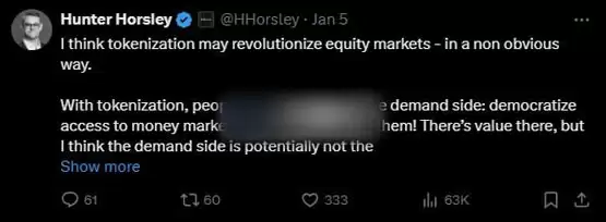 Bitwise CEO Hunter Horsley 2025年预测:AI将引领中小企业及代币化公司成长