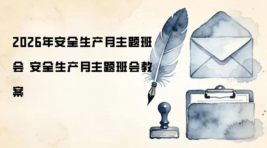 2026年安全生产月主题班会 安全生产月主题班会教案