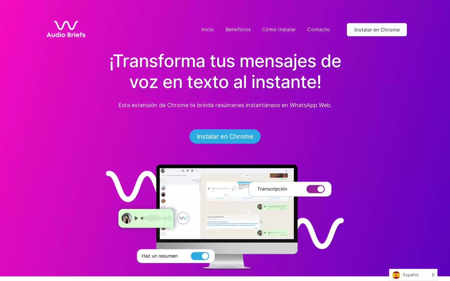 AudioBriefs : 总结并转录您的WhatsApp音频
