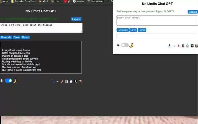 No Limits Chat GPT Free : 无限聊天，GPT语言模型插件