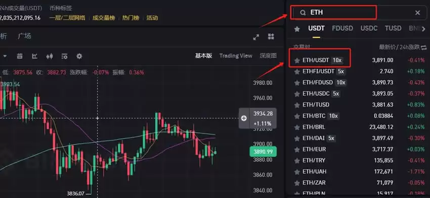 以太币怎么玩?选择交易对