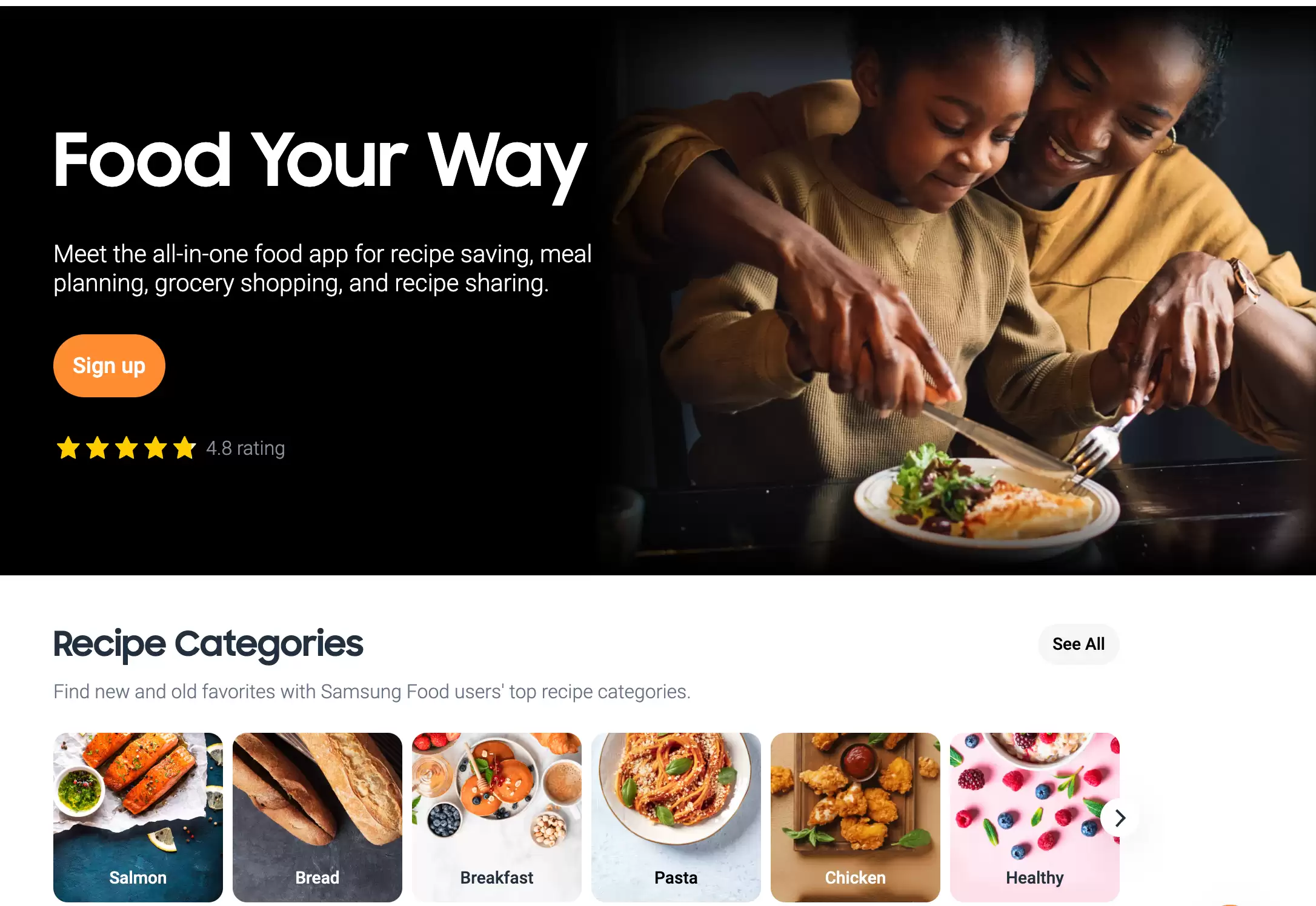 Samsung Food : Samsung Food是一个由人工智能支持的个性化食物和菜谱服务