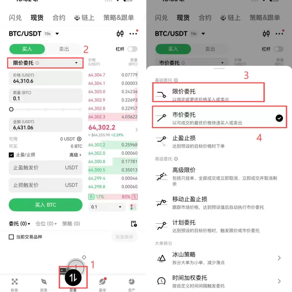 限价交易和市价交易有什么区别?