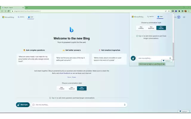 Bing AI Anywhere - GPT 4 : 在Chrome上使用Bing AI的扩展插件